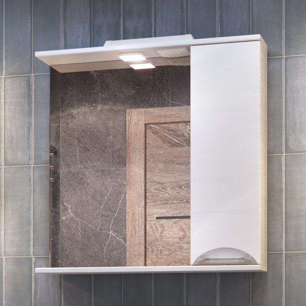 Шкаф VIGO навесной с зеркалом Callao 700 (правый) со спотом (z.CAL.70.R.El)