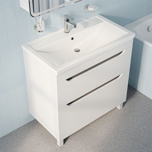 Тумба с умывальником, напольная, 80 см, белый, Sky, IDDIS, SKY80WFi95K подходит умыв. 4078000i28