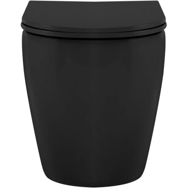 Унитаз приставной Abber Bequem AC1111TMB безободковый, торнадо, с сиденьем микролифт, черный матовый
