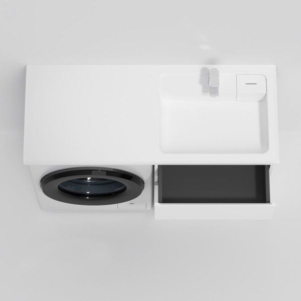 Раковина над стиральной машиной, литьевой мрамор, правая, 120 см, белый глянец AM.PM  X-Joy M85AWPR1201WG