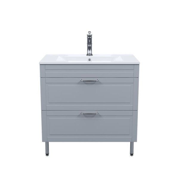 Тумба IDDIS с умывальником, напольная, 80 см, светло-серый, Oxford (OXF80L0i95K)