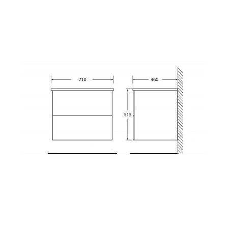 Мебель для ванной BelBagno Etna ETNA-700-2C-SO-RW-P 70 Rovere Moro