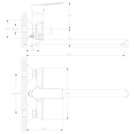 Смеситель для ванны Rossinka RS27 (RS27-33)