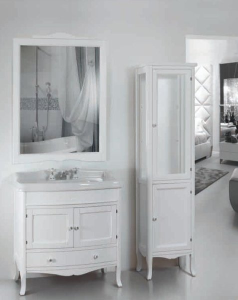 Тумба с раковиной Tiffany World Veronica 90 с прямым фасадом, белая матовая