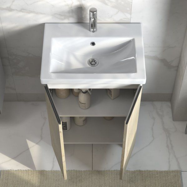 Тумба под раковину VIGO Yuma 600-2-0 (Como) поставляется в разобранном виде (346)