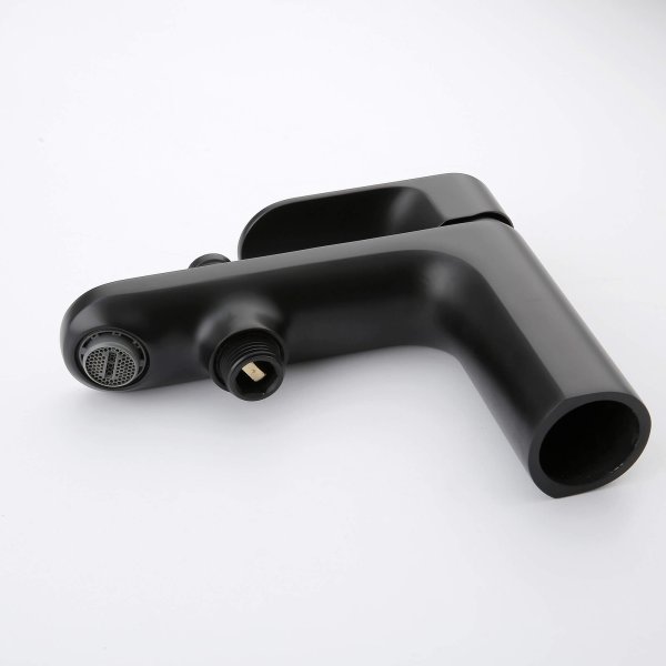 Смеситель врезной на борт ванны на 1 отв. Aquatek AQ1944MB АЛЬФА, матовый черный