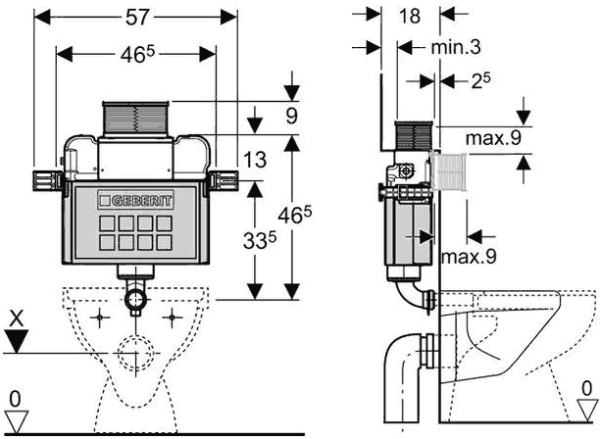 Бачок скрытого монтажа Geberit Duofix 109.201.00.1 для унитазов