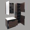 Тумба-умывальник COMFORTY "Франкфурт-60" дуб-шоколадно-коричневый с раковиной COMFORTY 60E