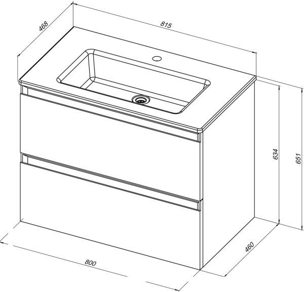 Тумба под раковину Allen Brau Eclipse 80 1.E1002.WM 2.0 белый матовый