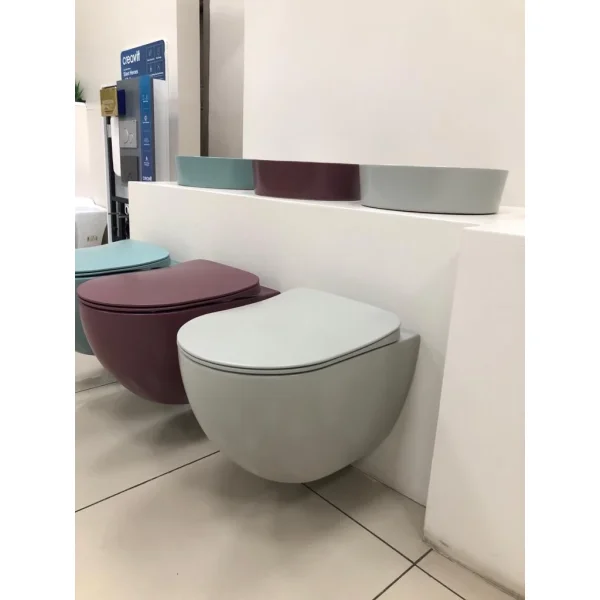 Унитаз подвесной Creavit Free FE322-11CG00E-0000 безободковый, светло-серый матовый