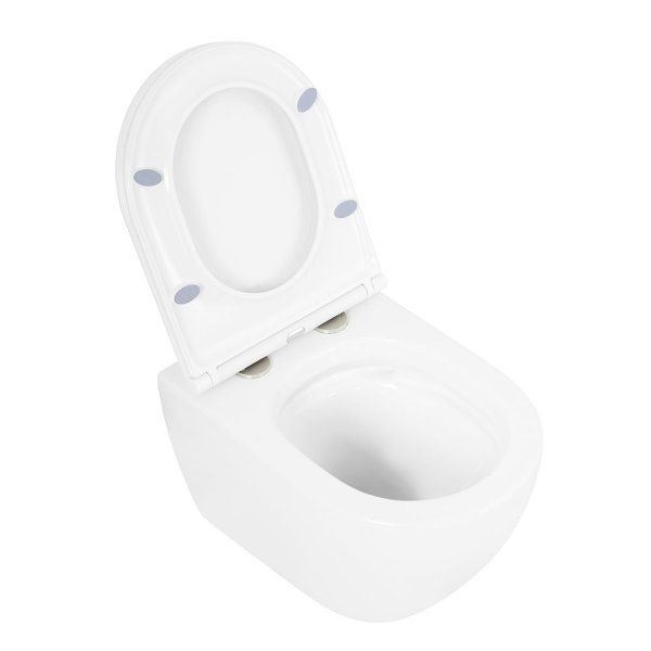 Унитаз подвесной Cezares Stylus-Tor CZR-6601-TH-TOR с сиденьем soft close Cezares CZR-870-SC белый