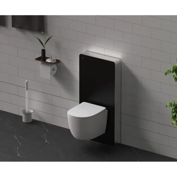 Инсталляция для унитаза Abber AC0107MB с кнопкой смыва, черный