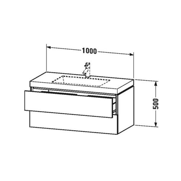 Тумба с раковиной Duravit L-Cube LC69284343 100 два ящика,  базальт матовый