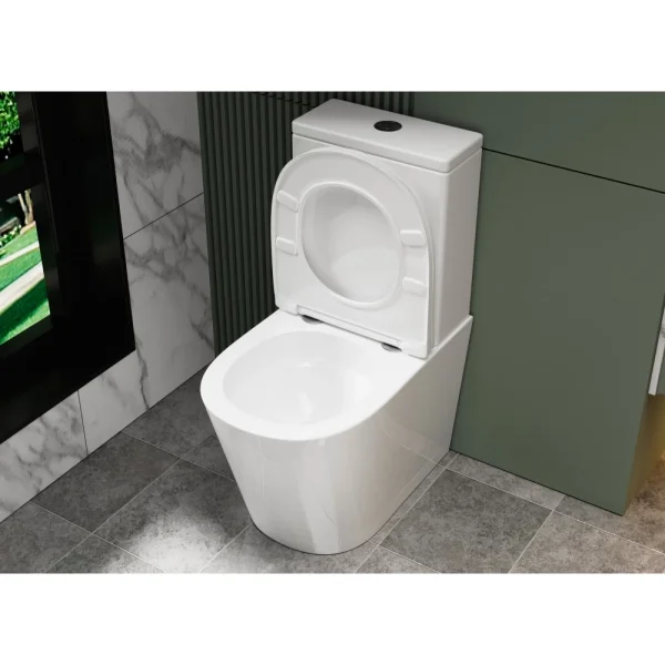 Унитаз-компакт Abber Bequem AC1112T безободковый, торнадо, с сиденьем микролифт, белый