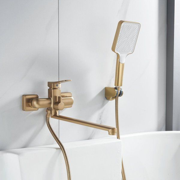 Смеситель для ванны однорычажный  Shevanik S9922G, Золотой сатин