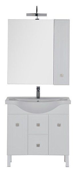 Тумба под раковину Aquanet Стайл 00181502 85 белая, 2 дверцы, 2 ящика