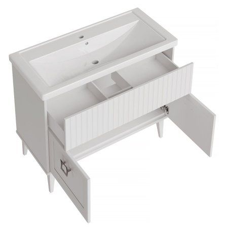 Тумба ASB-Woodline Риола 100 белая под раковину Фостер 100 (12412)