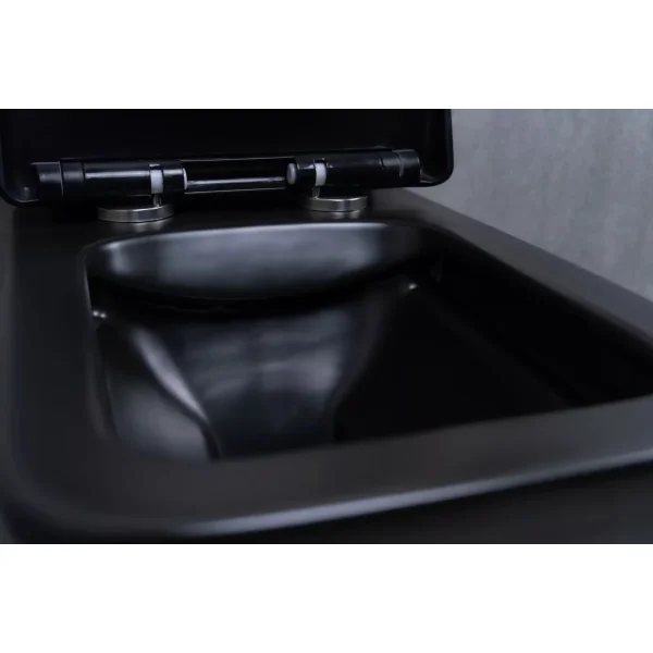 Унитаз подвесной GID Tr2144Bm безободковый, с сиденьем микролифт, черный матовый