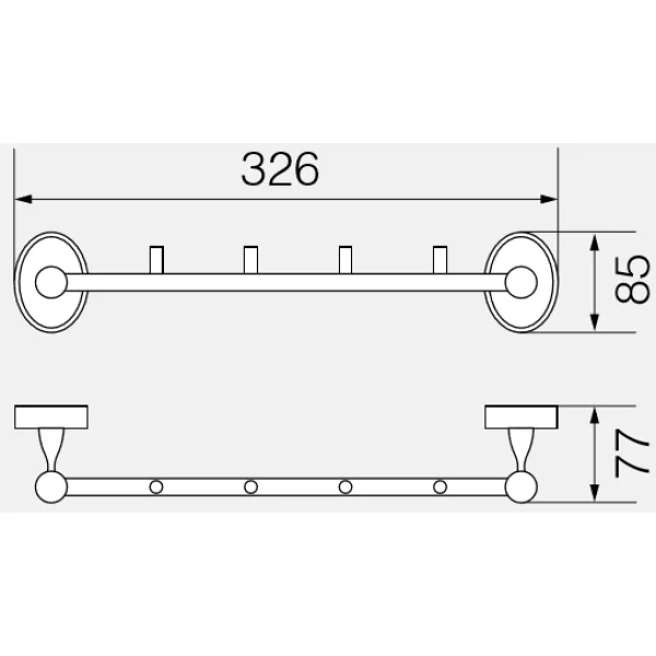 Планка с крючками Veragio Bonjour Bronzo VR.BNR-7834.BR для ванны, бронза