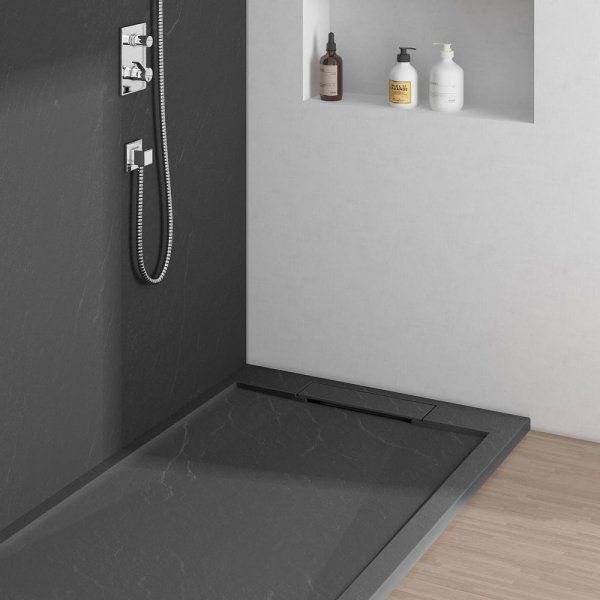 Поддон для душа из искусственного камня Vincea VST-4SRL8012A 120x80x2.5 антрацит