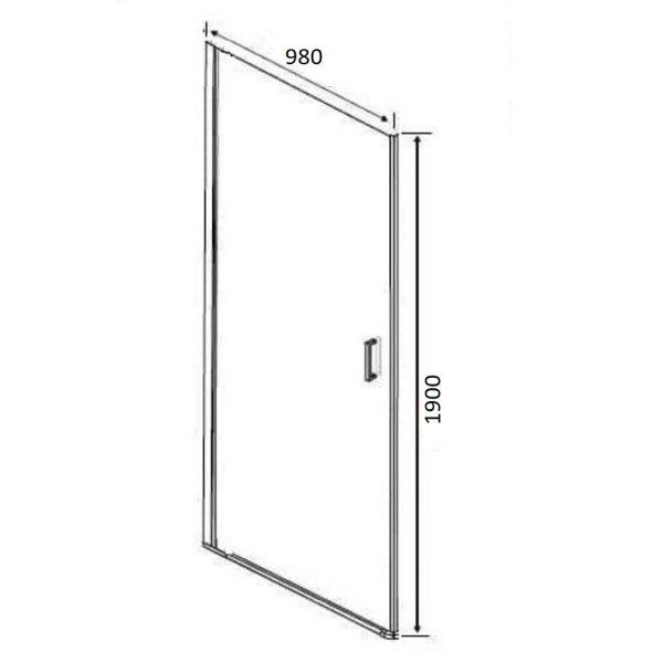 Душевая дверь Orange E05-100TCR 100, прозрачное стекло, хром