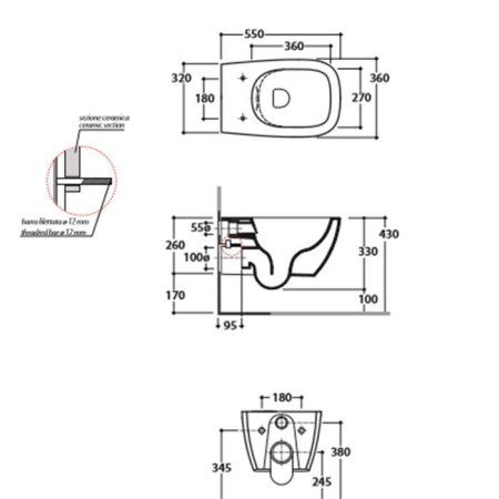 Чаша для подвесного унитаза  Globo Genesis GNS02.BI белый