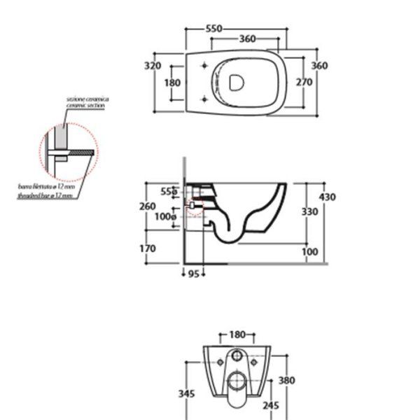 Чаша для подвесного унитаза  Globo Genesis GNS02.BI белый