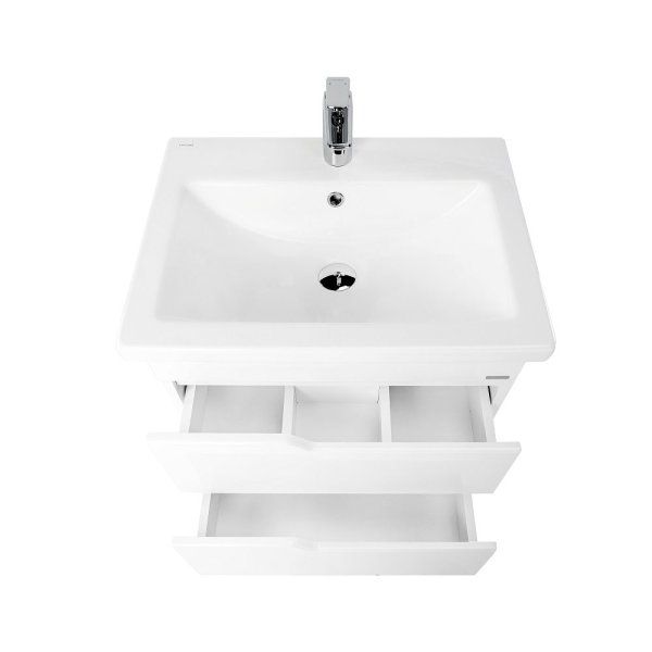 Тумба VIANT "Куба" COMO 60 2 ящика подвесная белая 430х560х560 (VKUB60CO-T2YP)