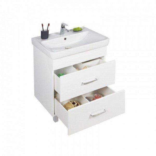 Тумба с раковиной IDDIS Custo 70 напольная белая (CUPSS7KM0WWY0iWW95IBK)