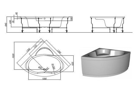 Акриловая ванна Kolpa San Royal 130х130