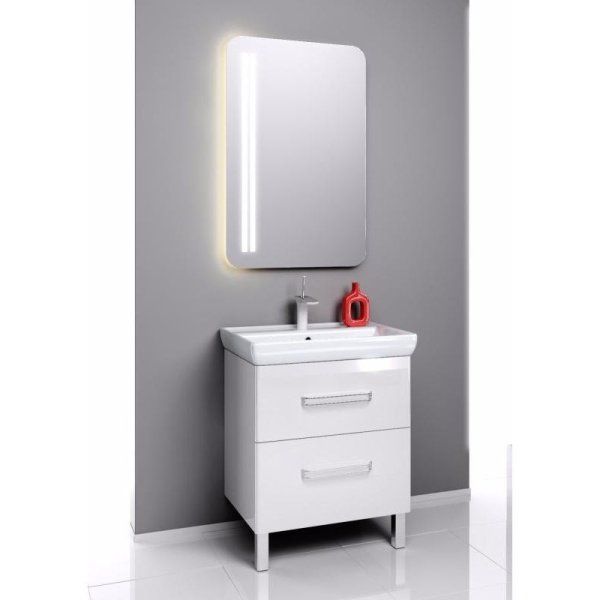 Мебель для ванной Aqwella Нео Neo.01.07 70 напольная, зеркало, белая