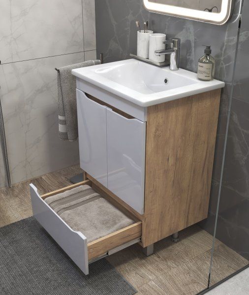 Тумба VIGO Grani 600-2-1 (Элина) дуб золотой (tn.GRI.ELI.60.2D.1Y дуб золотой)