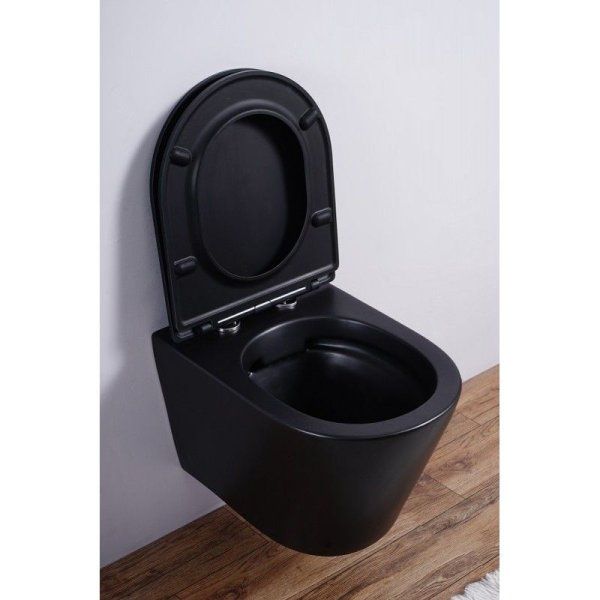 Унитаз подвесной Esbano Clavel безободковый, черный матовый