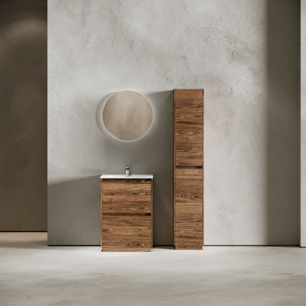 Тумба под раковину SANCOS Libra Floor напольная, 590х450х840, c двумя ящиками оснащенными доводчиками, дуб чарльстон,  LB60FECH