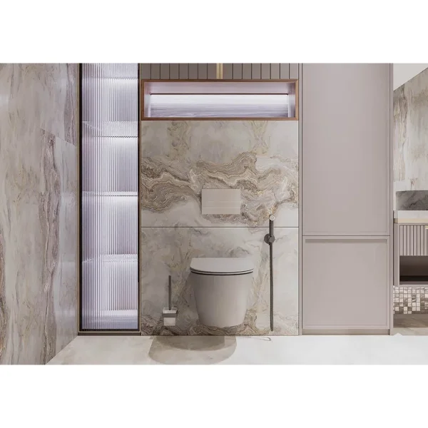 Унитаз подвесной Veconi Moro VMO-48TGr безободковый, торнадо, с сиденьем микролифт, серый матовый