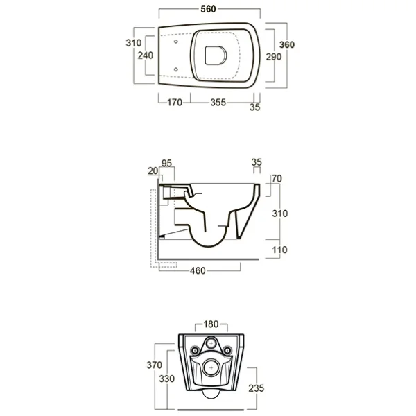 Унитаз подвесной Simas Baden Baden BB18bi безободковый, белый
