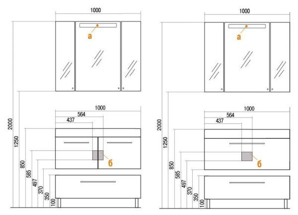 Тумба под раковину Aquaton Мадрид 1A128001MA010 100 М с 2 ящиками, белый глянцевый