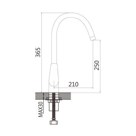 Смеситель для кухни Shevanik S5MY05GH3THC, Оружейная сталь