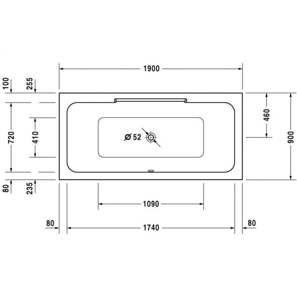 Акриловая ванна Duravit DuraStyle 700299000000000 190х90 см, с двумя наклонами для спины
