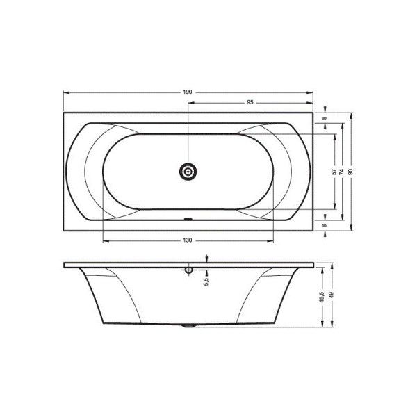 Ванна акриловая Riho Lima BB4800500000000 190x90