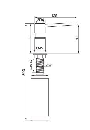 Дозатор для жидкого мыла Paulmark Kraft D003-NI, никель
