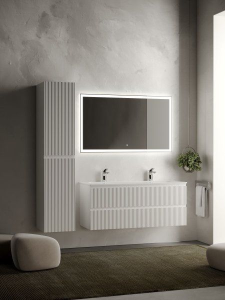 Тумба подвесная SANCOS Snob R 1195х445х500, c двумя ящиками оснащенными доводчиками, Bianco, SNR120W