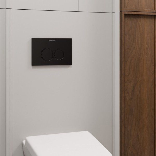 Клавиша смыва для инсталляции Milacio Standart MCU.203 (две кнопки, механическое, черный матовый)R-style