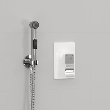 Гигиенический душ WasserKRAFT A010656WHITE со смесителем, белый, хром
