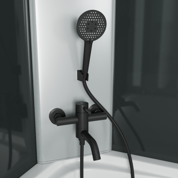 Смеситель для ванны с коротким изливом RUSH Melos (SUS1101-44Black)