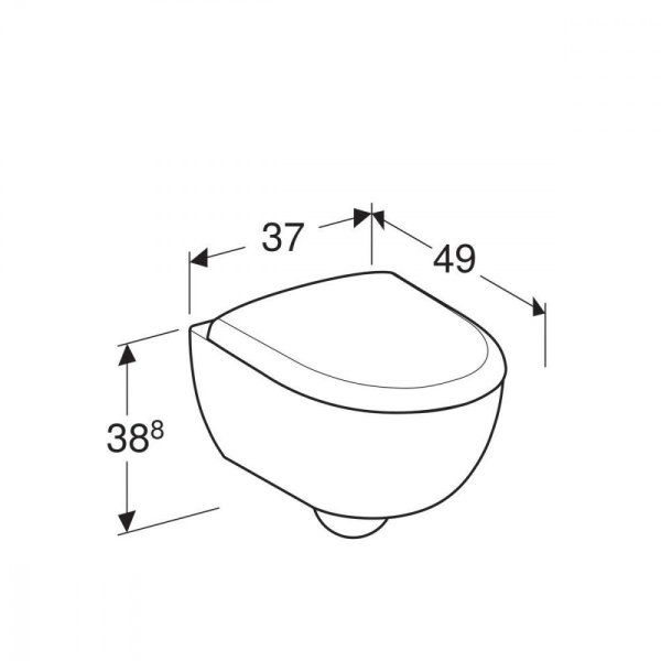 Унитаз подвесной Geberit Renova Compact 500.803.00.1 с быстросъемной крышкой-сиденьем микролифт
