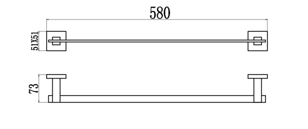 Держатель для полотенец прямой 60 см Savol 65h (S-06524H)
