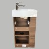 Тумба-умывальник COMFORTY "Матэ-40" дуб тёмно-коричневый с раковиной CREA 40, P-UM-CRE40/1