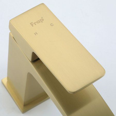 Смеситель для раковины Frap F76-3 F1076-3 сатин золотой
