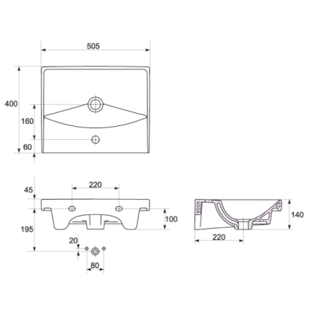Раковина Cersanit City UM-CIT50/1 50